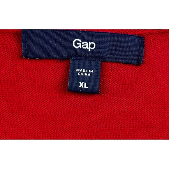 GAP Women's Open Draped Cardigan Gold Detail on Shoulders Red XL - Picture 5 of 6